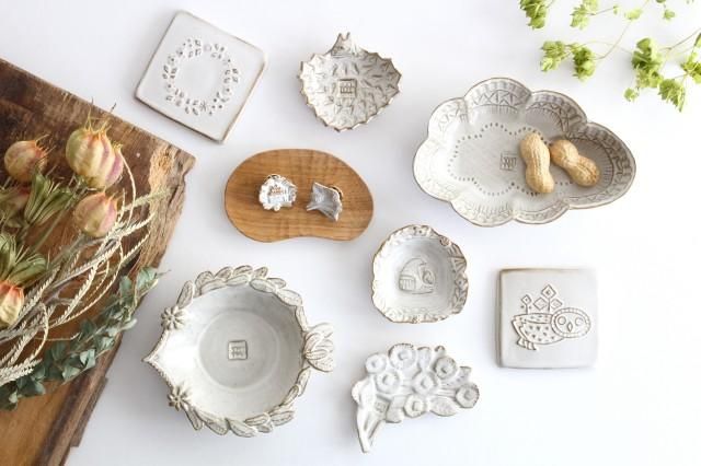 春鳥ひし形皿　眠る月の皿　ピルヴィーの小鉢　3点セット　キエリ舎 春鳥ひし形皿 眠る月の皿 ピルヴィーの小鉢 3点セット キエリ舎