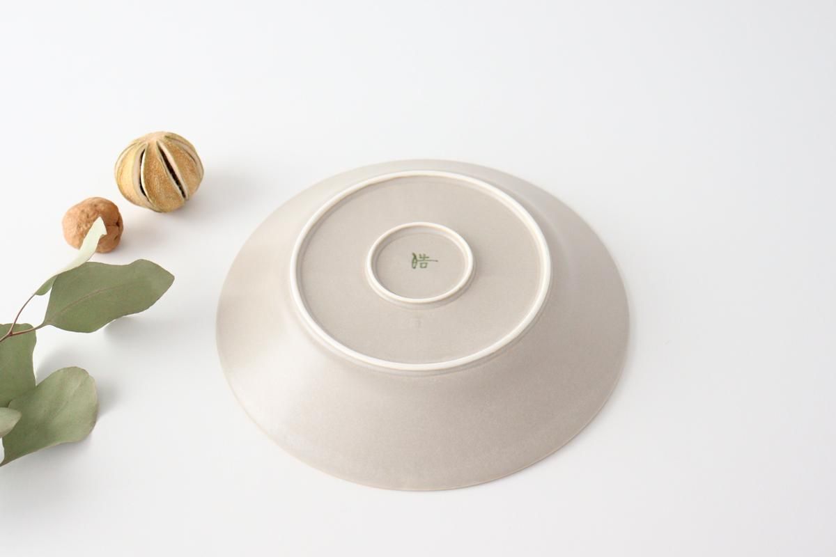 グレー 陶器 浅い皿 しのぎ7寸皿｜シャーベットグレー｜磁器｜皓洋窯｜有田焼｜和食器通販