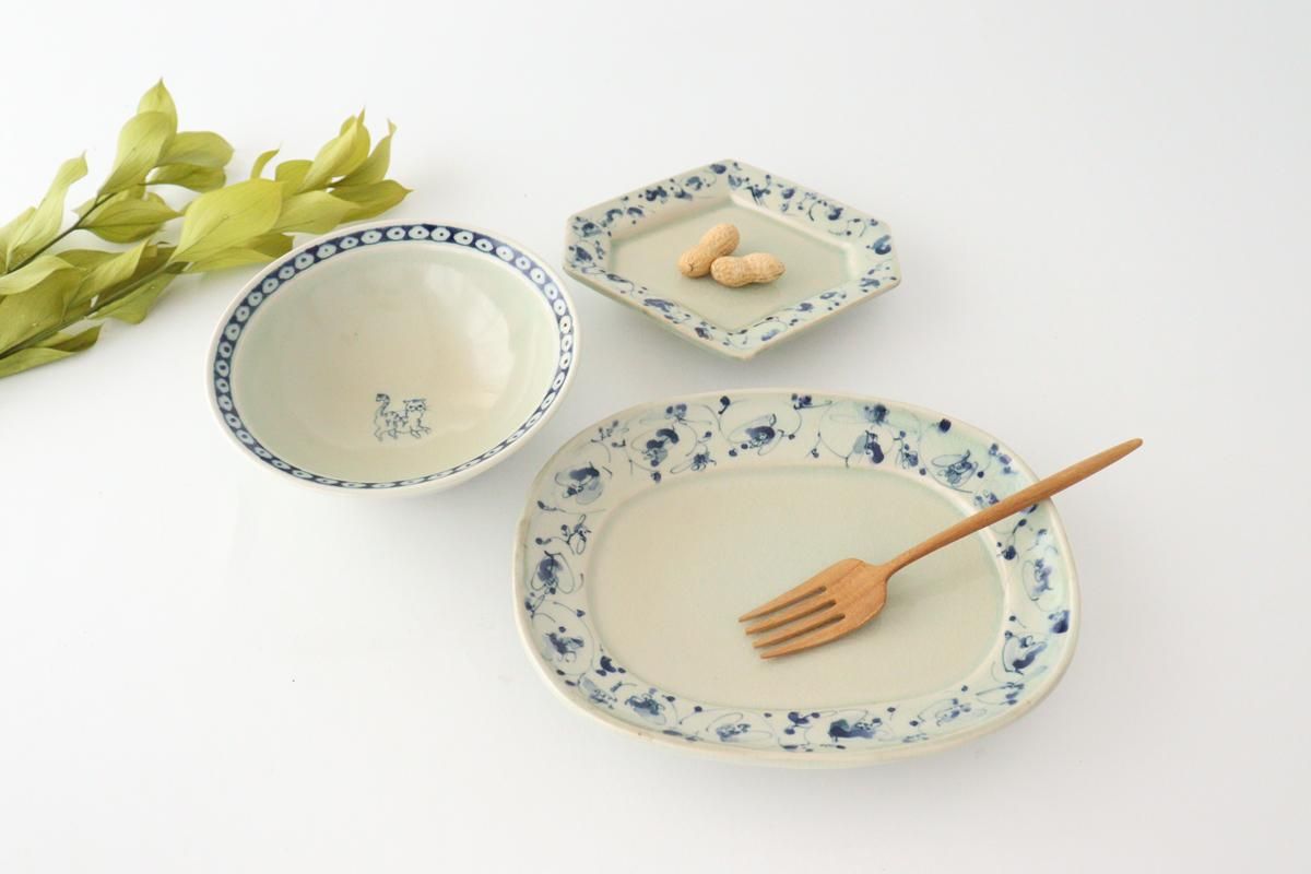 ひし形皿｜花唐草紋｜陶器｜石井桃子｜和食器通販｜うちる｜和