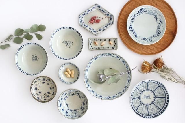 ひし形皿｜花唐草紋｜陶器｜石井桃子｜和食器通販｜うちる｜和食器の皿