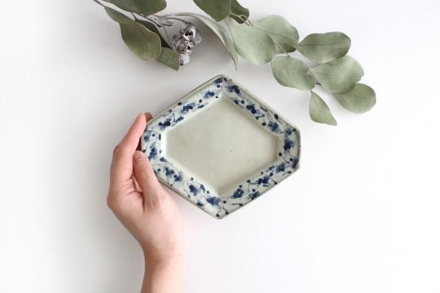 ひし形皿｜花唐草紋｜陶器｜石井桃子｜和食器通販｜うちる｜和食器の皿