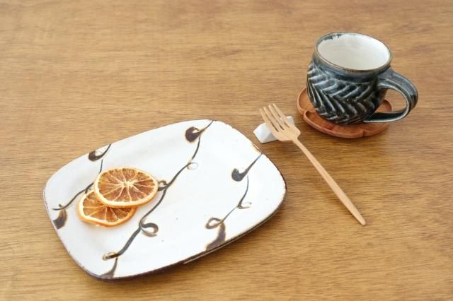 リムプレート｜ホワイトスリップ｜ぐるぐる｜陶器｜柳瀬俊一郎｜和食器