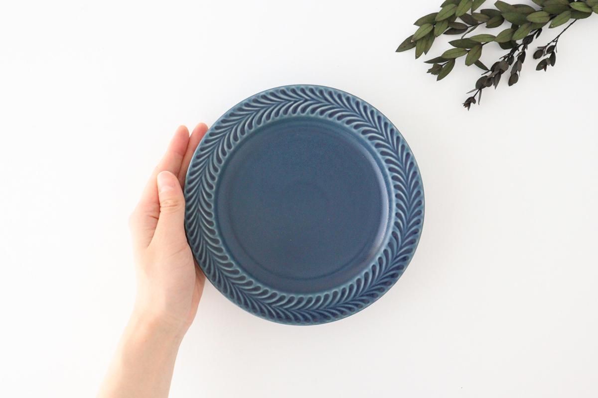 17.5cmプレート｜デニム｜陶器｜ローズマリー｜波佐見焼｜和食器通販
