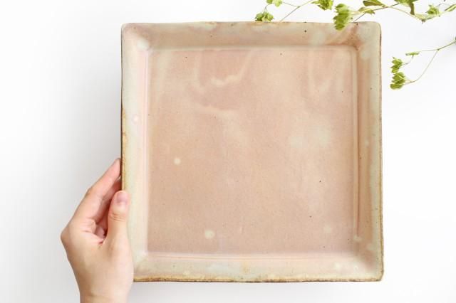 粉福｜角皿｜ワンプレート｜陶器｜木のね｜益子焼｜和食器通販｜うちる