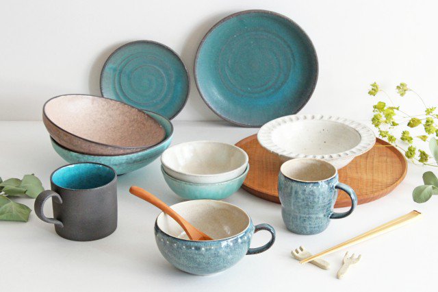 オ5寸皿 ブルー 陶器 アシス 美濃焼 和食器通販 うちる 和食器の皿 鉢 飯碗など