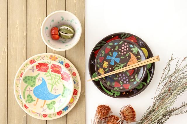 一点もの】｜色絵付け丸皿｜陶器｜工房双子堂｜やちむん｜和食器通販 
