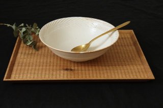 リース　7寸鉢　ホワイト　陶器　アトリエキウト 小出麻紀子商品画像