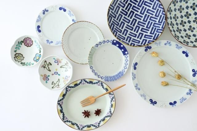 鳥と花のデザイン 陶磁器皿 鳥と花のデザイン 陶磁器皿