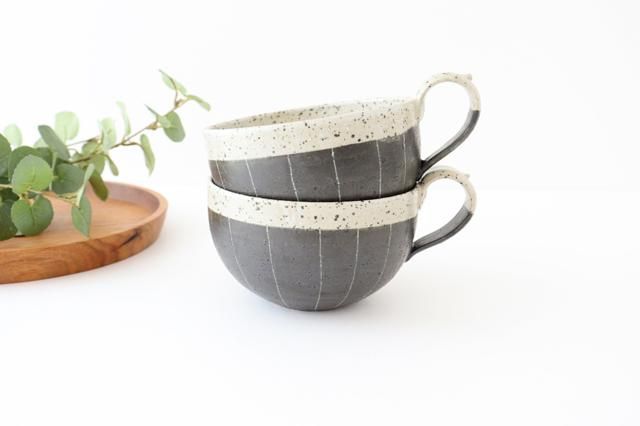 ストライプ柄 陶器 スープカップ 2個セット スープカップ｜ストライプ｜陶器｜信楽焼｜和食器通販｜うちる