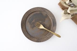 未使用❤️玉山窯 織部 中皿 名窯 秋 萩 ススキ 満月 ５枚 直径約19 未使用❤️玉山窯 織部 中皿 名窯 秋 萩 ススキ 満月 5枚 直径約19