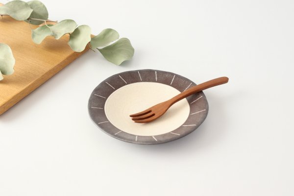 5寸リム皿　陶器　信楽焼商品画像