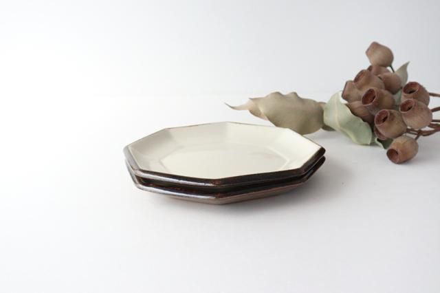 八角皿｜6寸｜白｜陶器｜昇陽窯｜丹波焼｜和食器通販｜うちる｜和食器