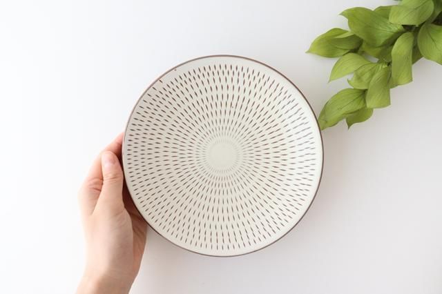 小石原焼　トビカンナ　飴縁内掛　陶器 ／ 大皿32cm &取り皿5枚セット 小石原焼 トビカンナ 飴縁内掛 陶器 ／ 大皿32cm &取り皿5枚セット