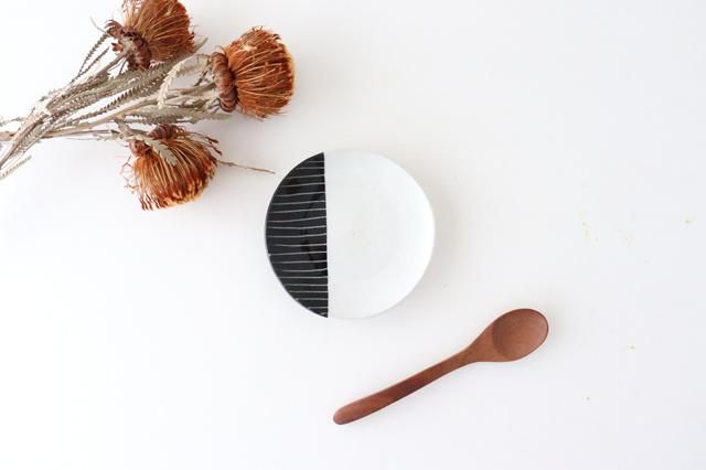 常滑小皿 白黒｜小皿｜線｜陶器｜石堂陶芸｜常滑焼｜和食器通販｜うちる