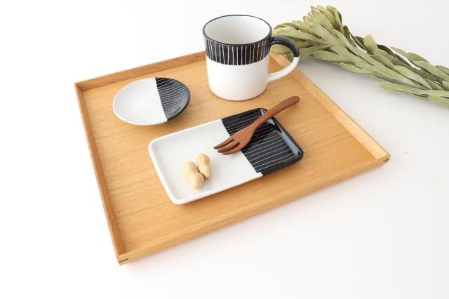 常滑小皿 白黒｜小皿｜線｜陶器｜石堂陶芸｜常滑焼｜和食器通販｜うちる