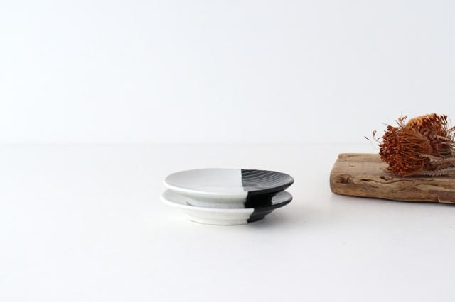 常滑小皿 白黒｜小皿｜線｜陶器｜石堂陶芸｜常滑焼｜和食器通販｜うちる