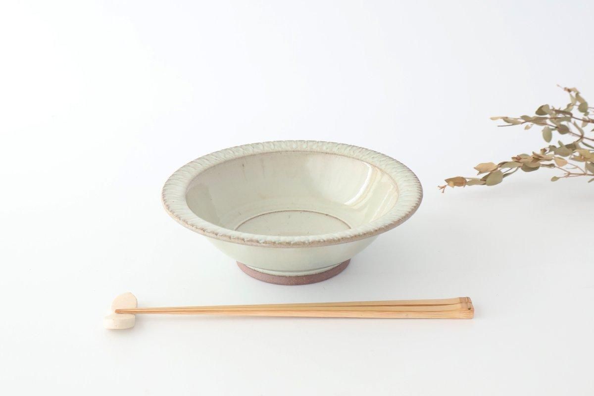 リム浅鉢｜6寸｜白｜陶器｜小代焼ちひろ窯｜和食器通販｜うちる｜和
