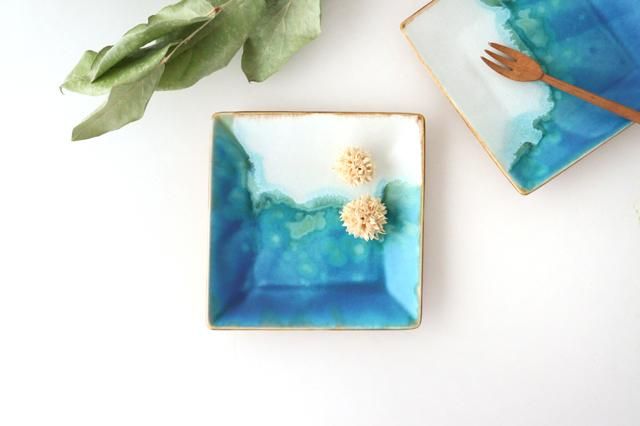 沖縄　やちむん　アトリエクッチャネ　作家　ヤギ　角皿　２枚セット 沖縄 やちむん アトリエクッチャネ 作家 ヤギ 角皿 2枚セット ヤギ