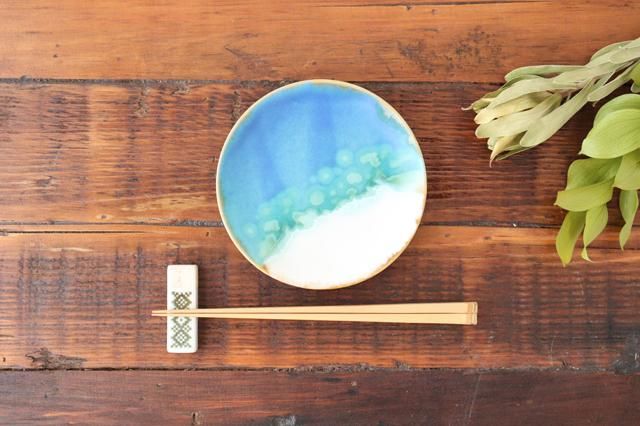 5寸皿|ラグーン|磁器|atelier qucchane|やちむん|和食器 5寸皿|ラグーン|磁器|atelier qucchane|やちむん|和食器