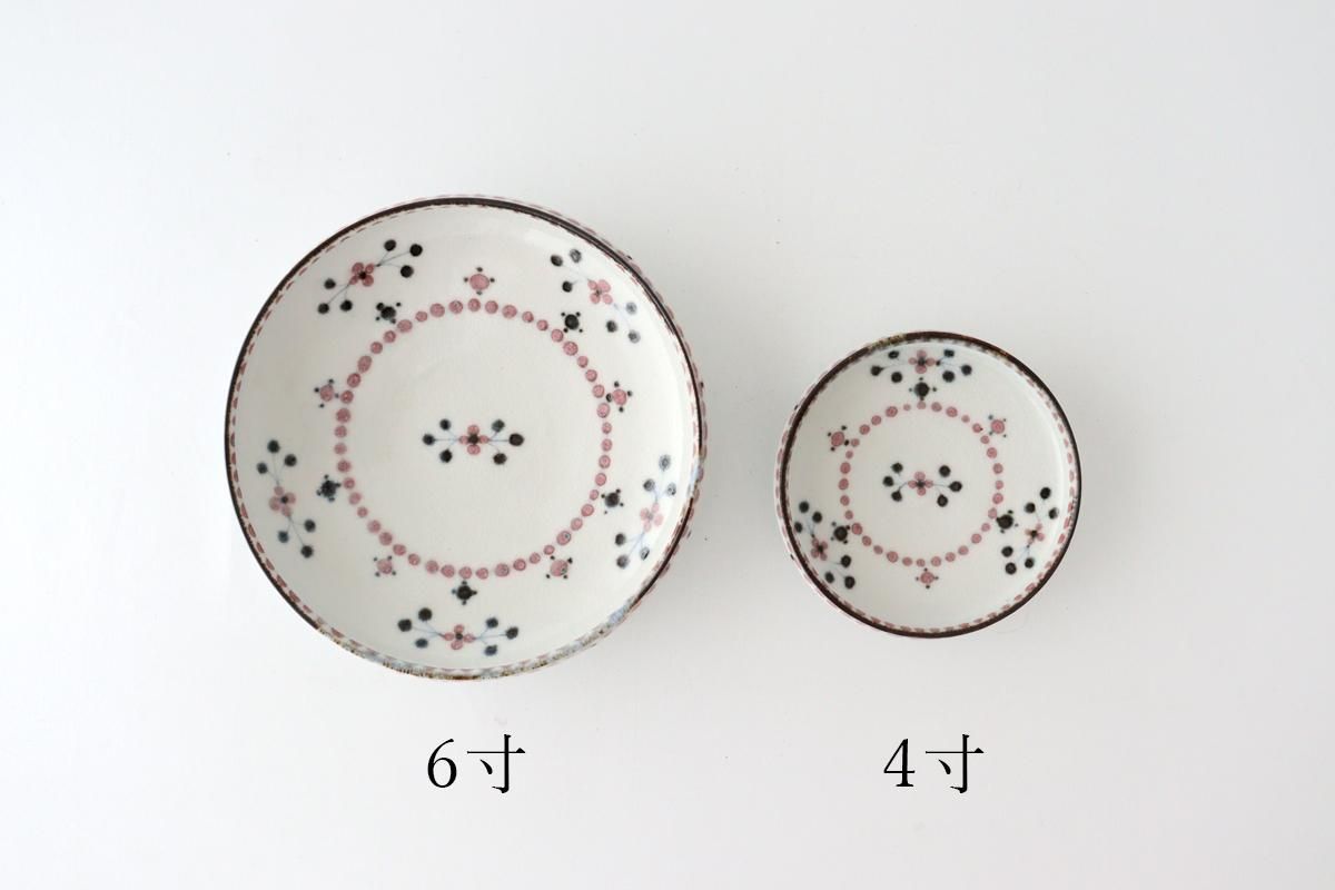 日本作家作　陶器八戸窯　彩花小文皿 砥部焼 陶彩窯 小花文 7寸深皿 青｜和食器通販 四季折折 – 四季