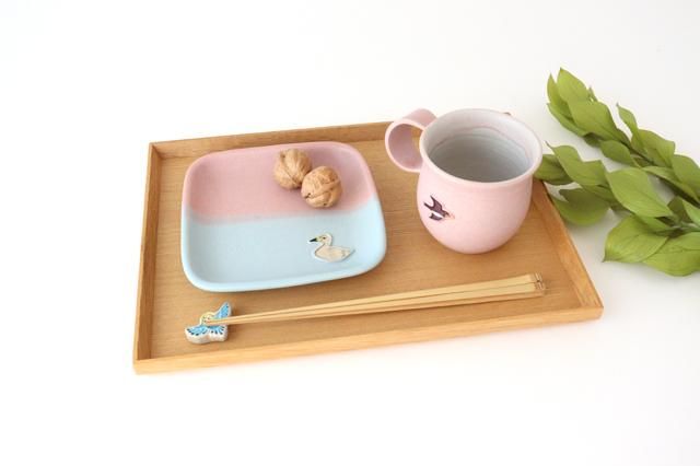 箸置き｜セキセイインコ｜飛び｜青｜陶器｜下永久美子｜益子焼｜和食器