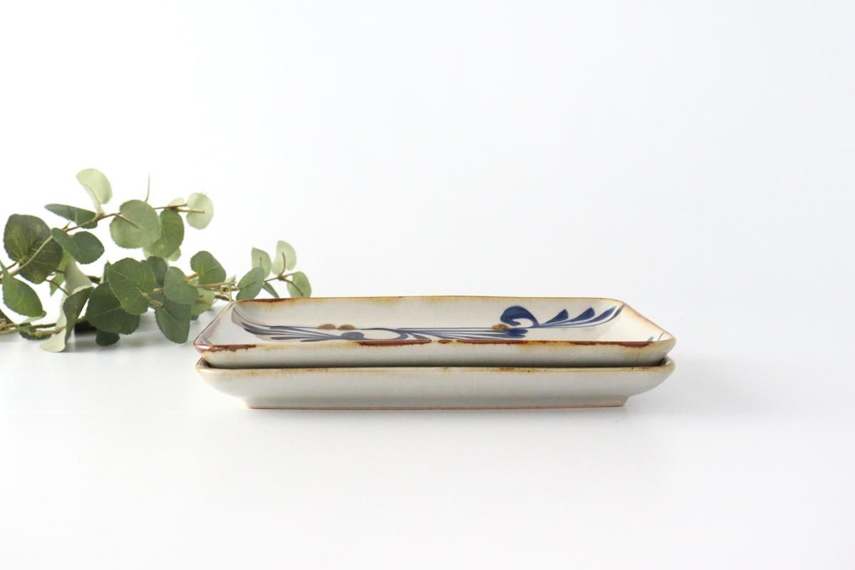 長角皿 波模様の陶器皿4点セット＋月型2点 枚数価格変更あり