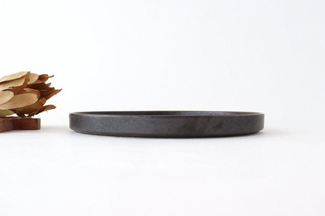  丸皿　24.5cm　黒マット　磁器　ルカ　美濃焼 画像3