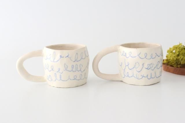 マグカップ｜チョーク描き｜くるくる｜半磁器｜小黒ちはる｜和食器通販