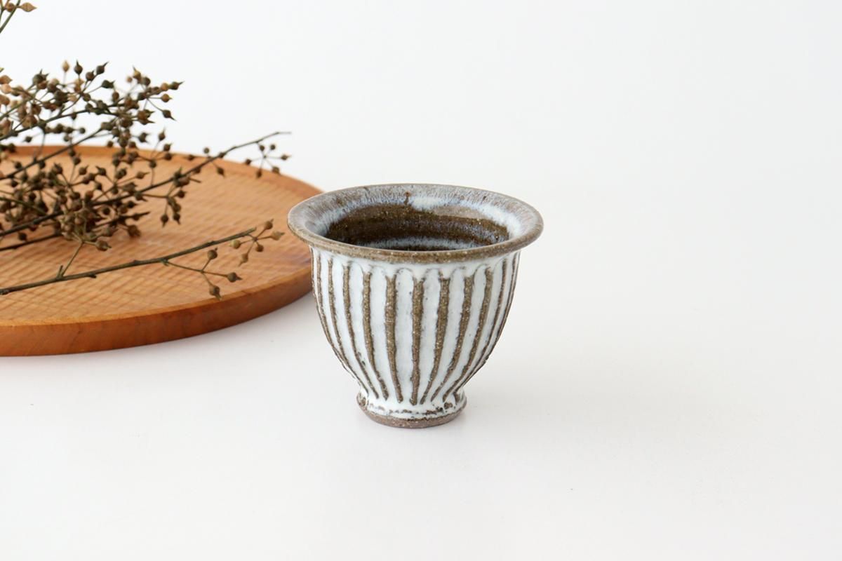 小代瑞穂窯 / 福田るい　耳付き鉢／4寸皿 縦しのぎ　セット 小代瑞穂窯 / 福田るい 耳付き鉢／4寸皿 縦しのぎ セット