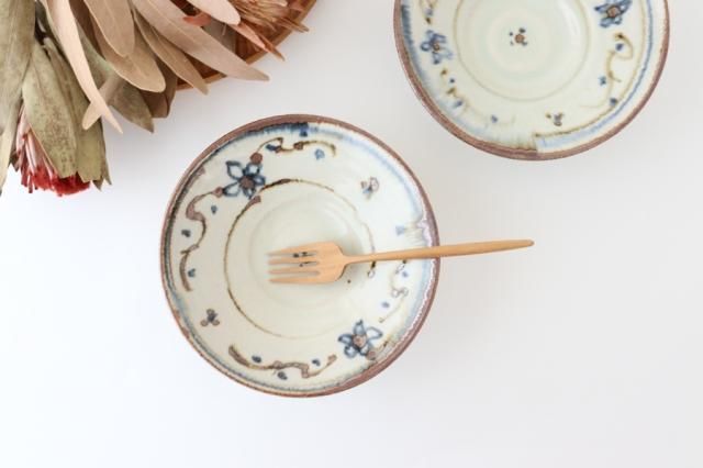 安南 染付 鉢 長戸製陶所】安南染付 足付小鉢（つぼみ） | かさねあわせ