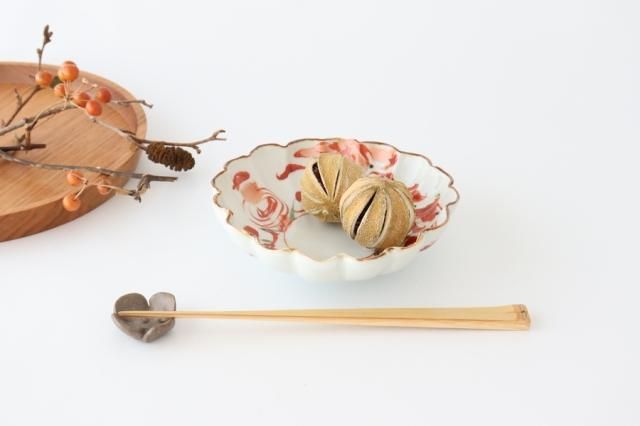 間取り龍赤絵地紋輪花小鉢 3点 輪花鉢｜小｜赤絵万歴｜磁器｜波佐見焼｜和食器通販｜うちる｜和