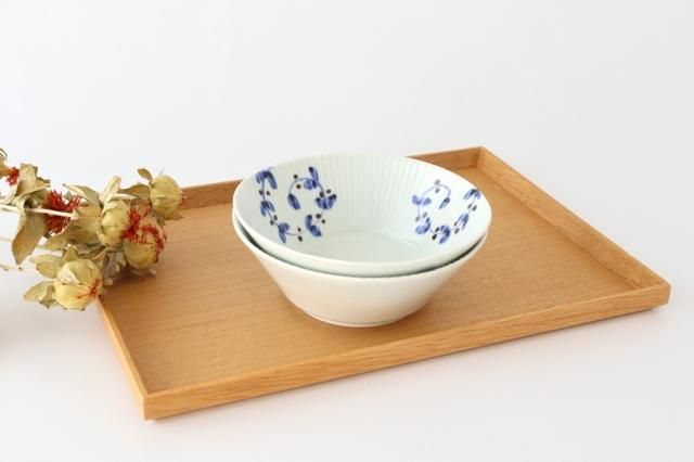 反ボール｜青｜14cm｜錆唐草リーフ｜皓洋窯｜磁器｜有田焼｜和食器通販