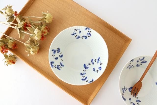 反ボール｜青｜14cm｜錆唐草リーフ｜皓洋窯｜磁器｜有田焼｜和