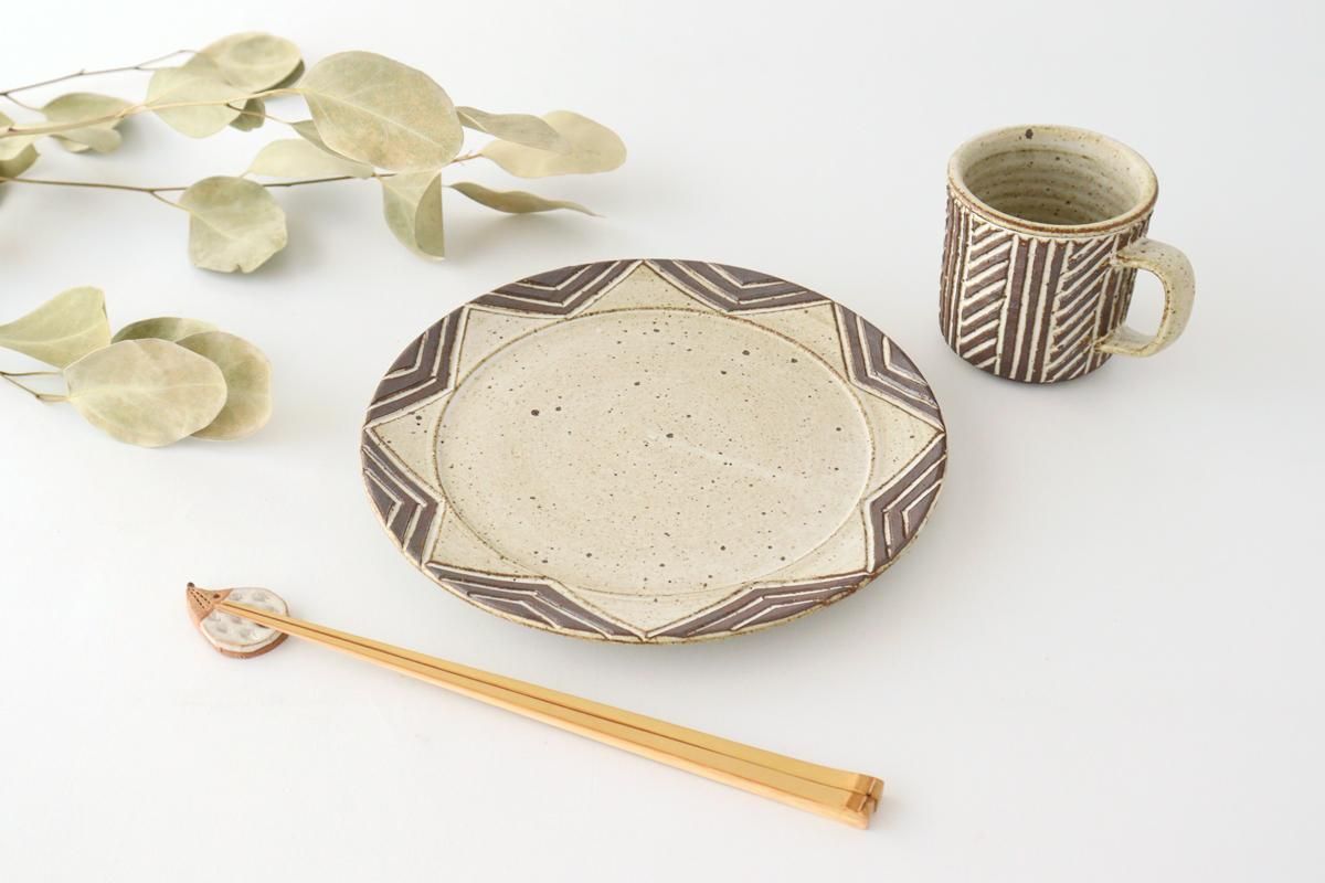 7寸皿｜星｜陶器｜tomaru｜信楽焼｜和食器通販｜うちる｜和食器の皿