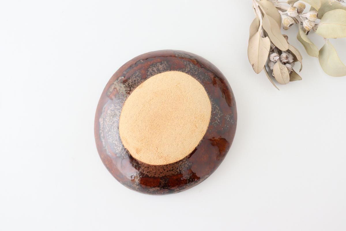 益子焼 楕円鉢 数量限定】【益子焼】カレー、パスタにお勧めです。渋色縁取り