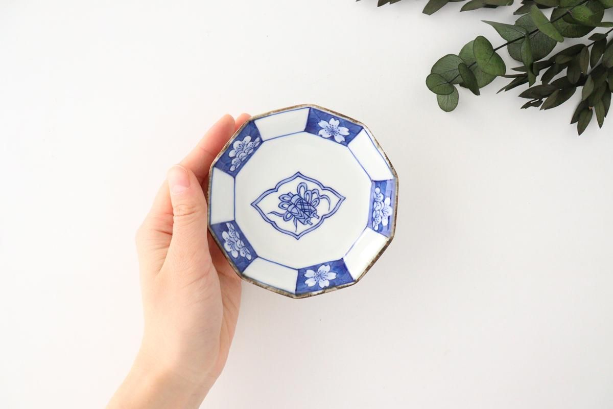 十角小皿｜巻物絵｜磁器｜林九郎窯｜波佐見焼｜和食器通販｜うち