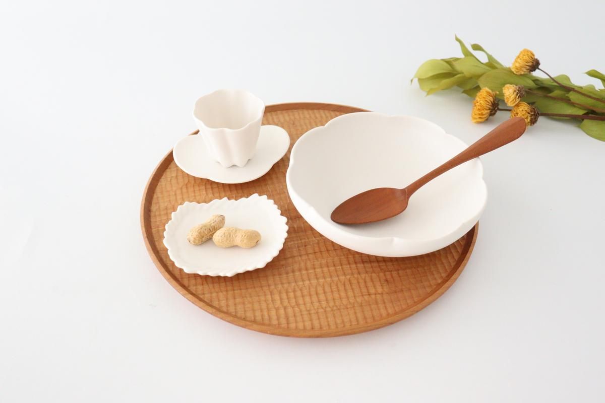 手描陶器皿　 木製額縁付き 手彫り豆皿｜額縁B｜白｜磁器｜藤村佳澄｜和食器通販｜うちる｜和食器