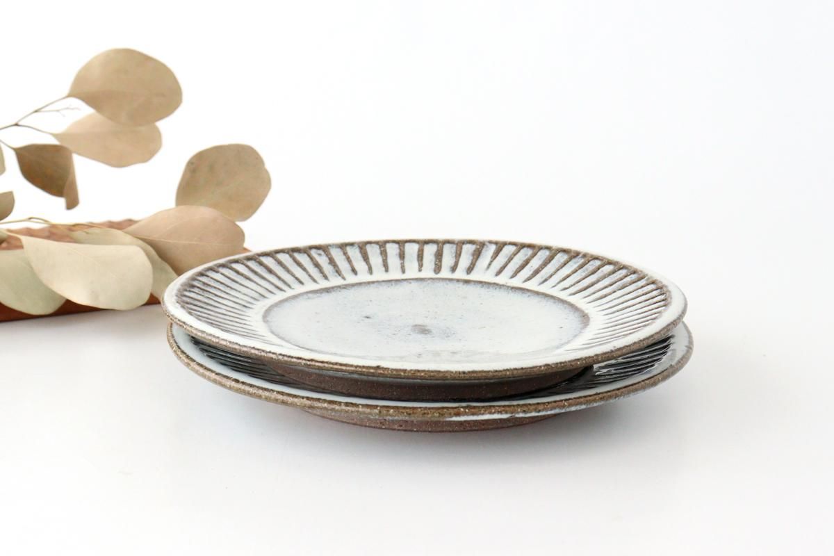 しのぎ｜7寸皿｜たて｜陶器｜小代瑞穂窯 福田るい｜和食器通販