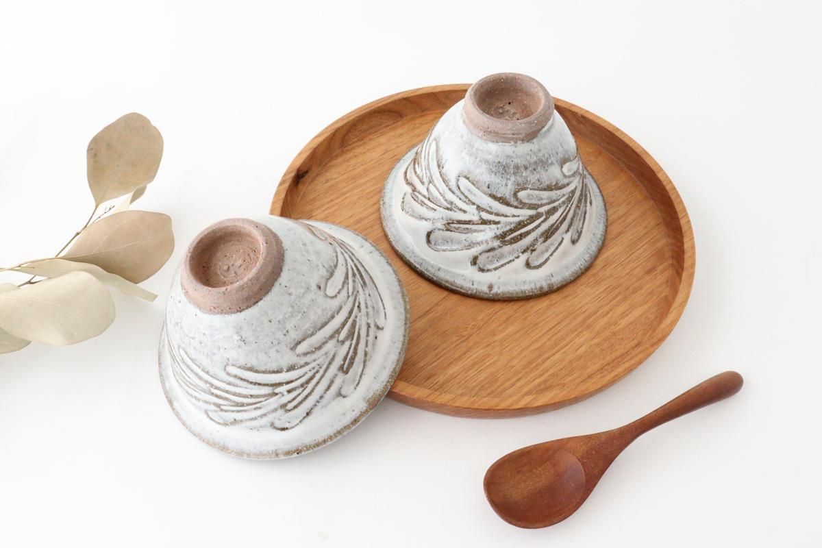 しのぎ|カフェオレボウル|草紋|陶器|小代瑞穂窯 福田るい しのぎ|カフェオレボウル|草紋|陶器|小代瑞穂窯 福田るい