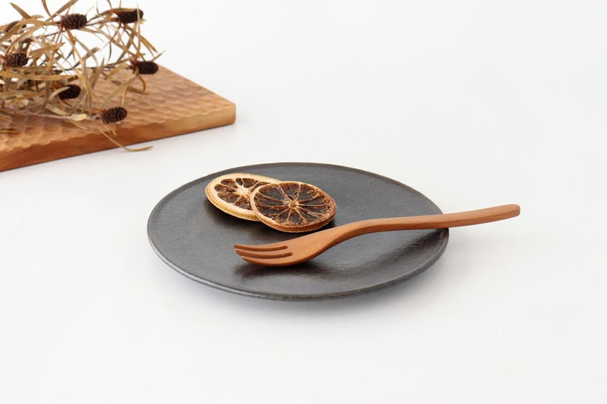 プレート｜6寸｜こげ茶｜陶器｜たくまポタリー｜和食器通販｜うちる