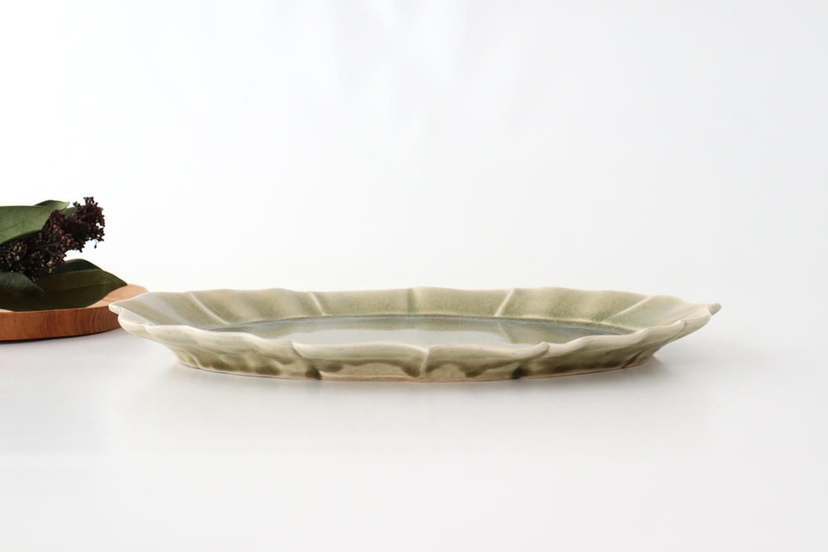 灰釉｜稜花｜楕円皿｜陶器｜竜同窯 宮田竜司｜和食器通販｜うち
