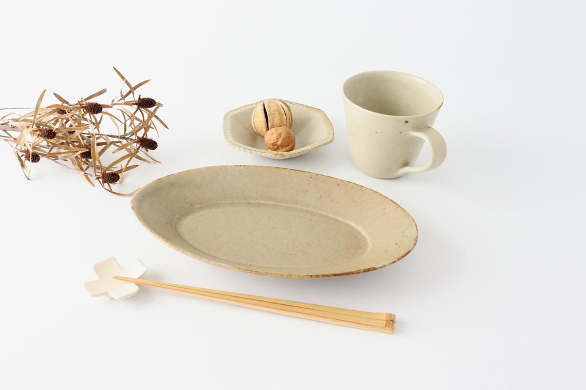 オーバル長皿｜松灰マット｜陶器｜姉崎雅彦｜益子焼｜和食器通販