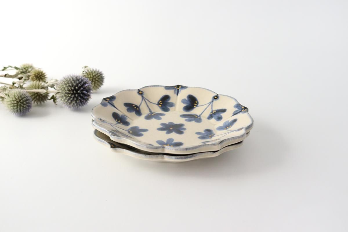 5寸桔梗皿｜半磁器｜草花紋｜有田焼｜和食器通販｜うちる｜和食器の皿