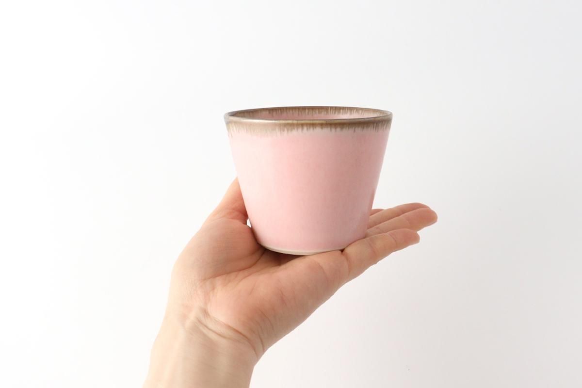 フリーカップ｜ピンク｜磁器｜奥絢子｜和食器通販｜うちる｜和食器の皿