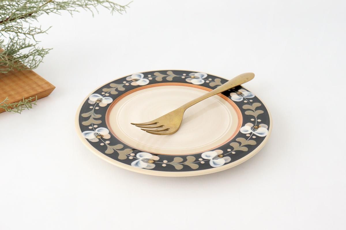 椿｜20cmリムプレート｜陶器｜ふくべ窯｜和食器通販｜うちる｜和食器の