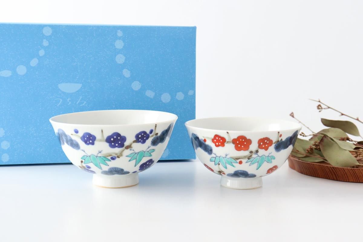 2点セット】｜【ペアセット】｜色絵茶碗｜松竹梅｜うちるセレクト｜和