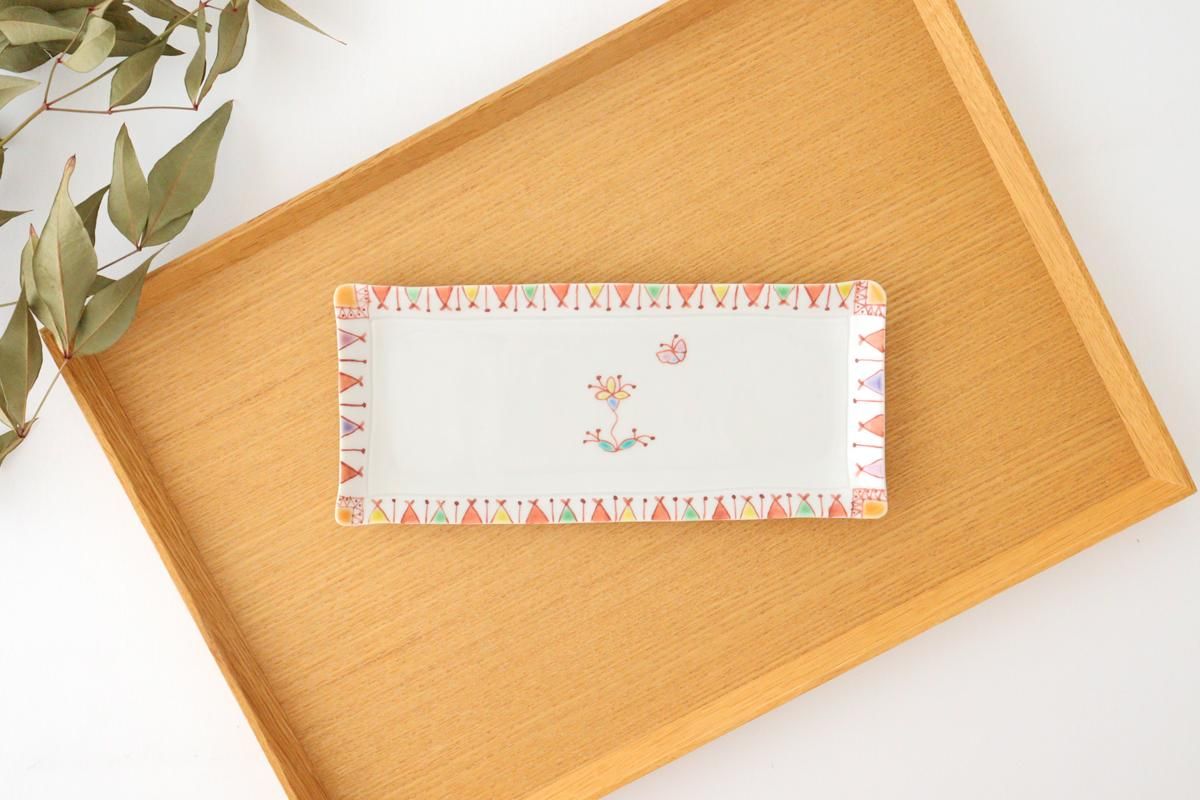 タタラ長皿｜黄花｜磁器｜銀舟窯｜九谷焼｜和食器通販｜うちる｜和食器