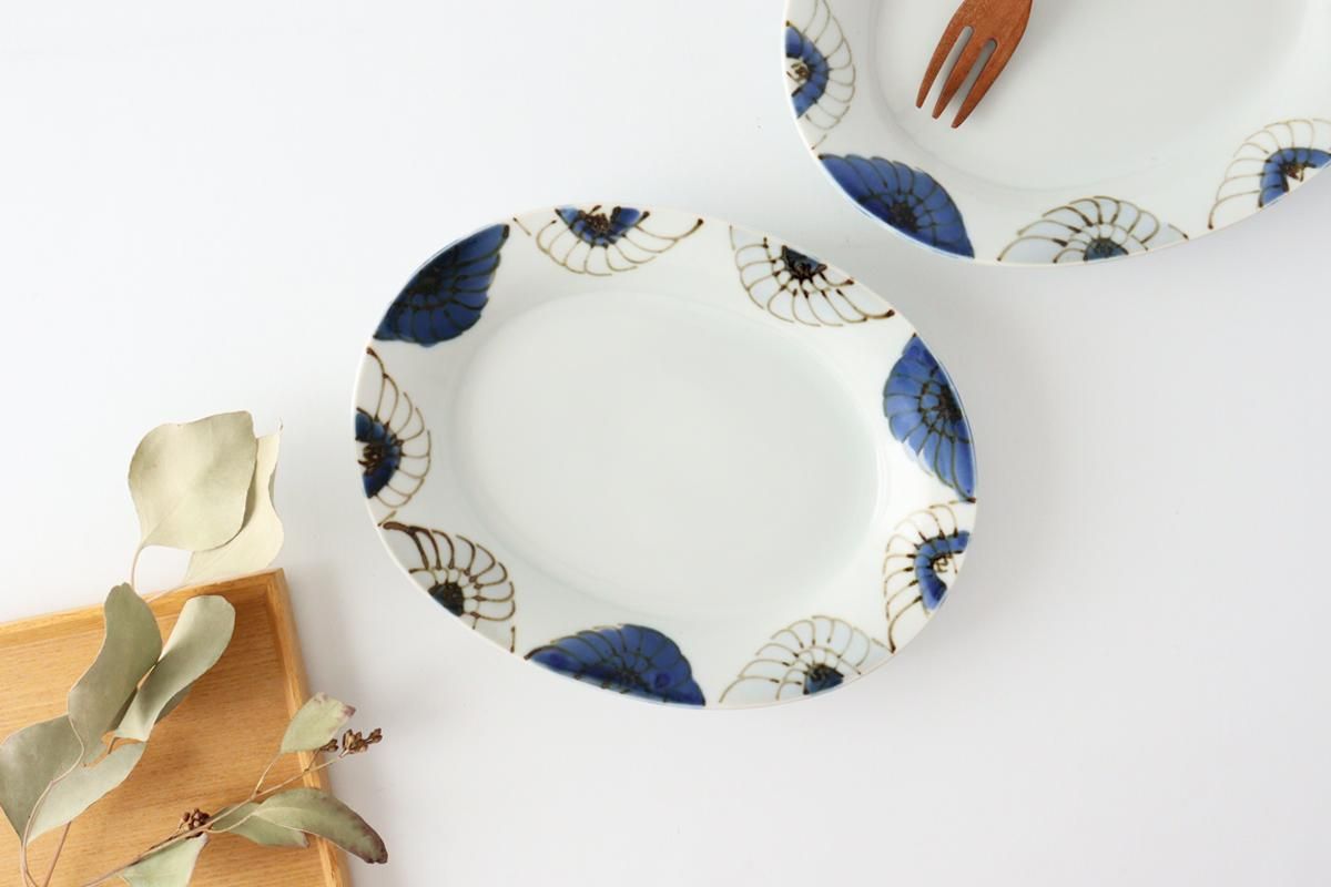 九谷焼　松紋楕円皿　須谷窯 九谷焼 松紋楕円皿 須谷窯 九谷青窯 呉須鉄果実 楕円皿 2