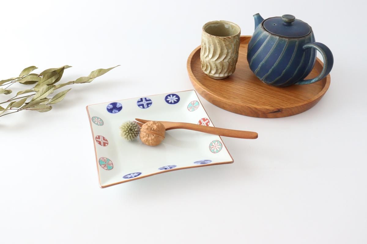 大丸北峰】茶碗 染付丸紋 10客