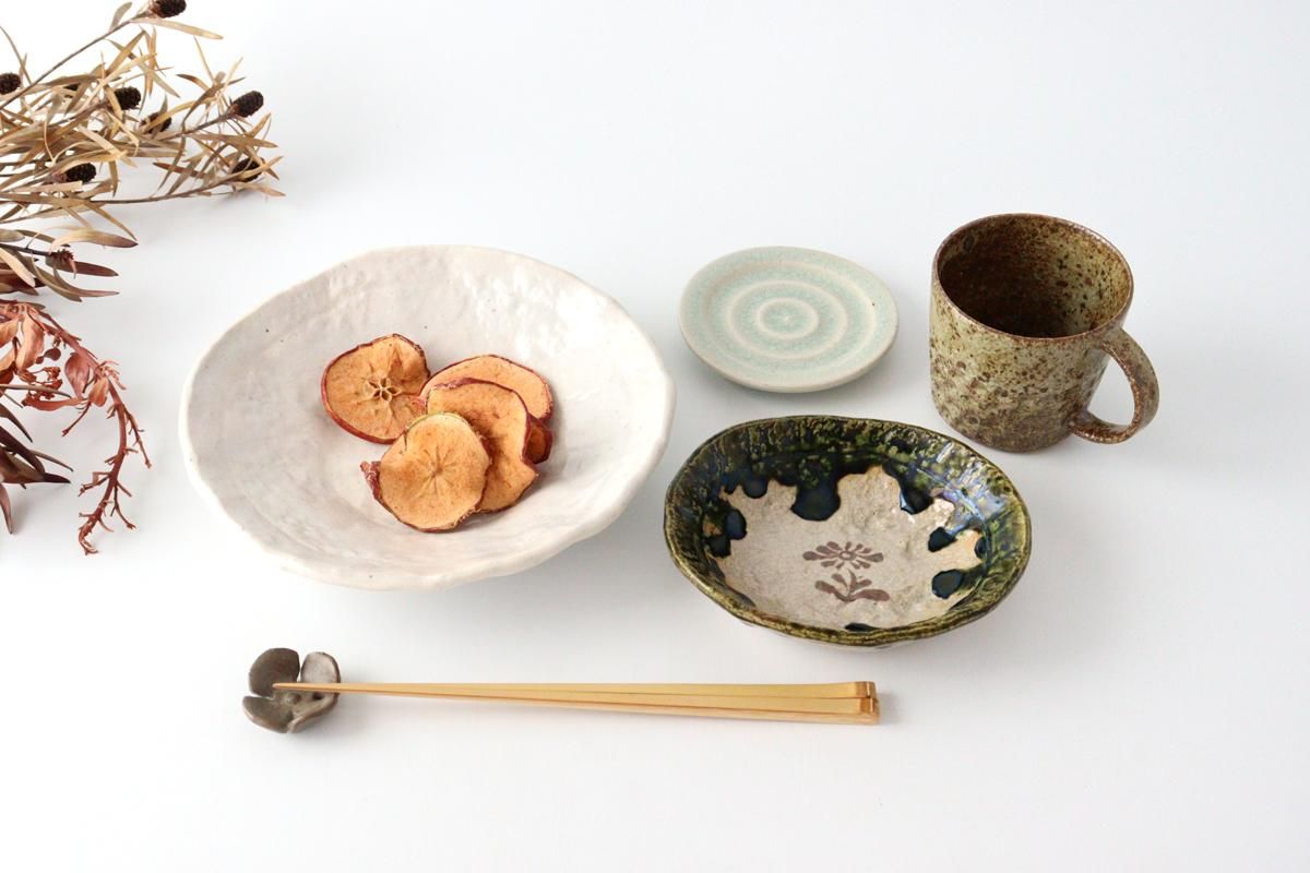 かすみ小花石目平皿鉢｜志野｜陶器｜喜多窯 霞仙 加藤裕重｜瀬戸